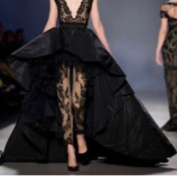 Pavoni Couture Collection black High low Skirt size 10. - Picture 3 of 9